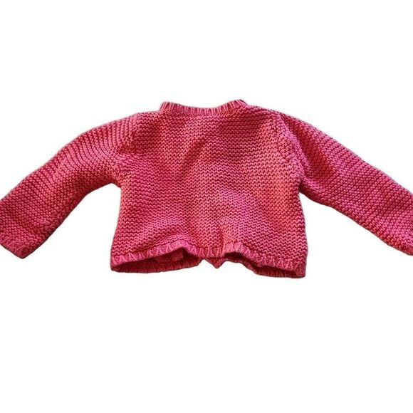 Carter's Girls Coral Chunky Button Up Cardigan - Size 3 Months - Picture 2 of 5